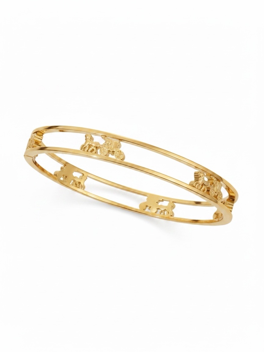 Coach Horse and Carriage Gold Toned Bangle Bracelet NWT
